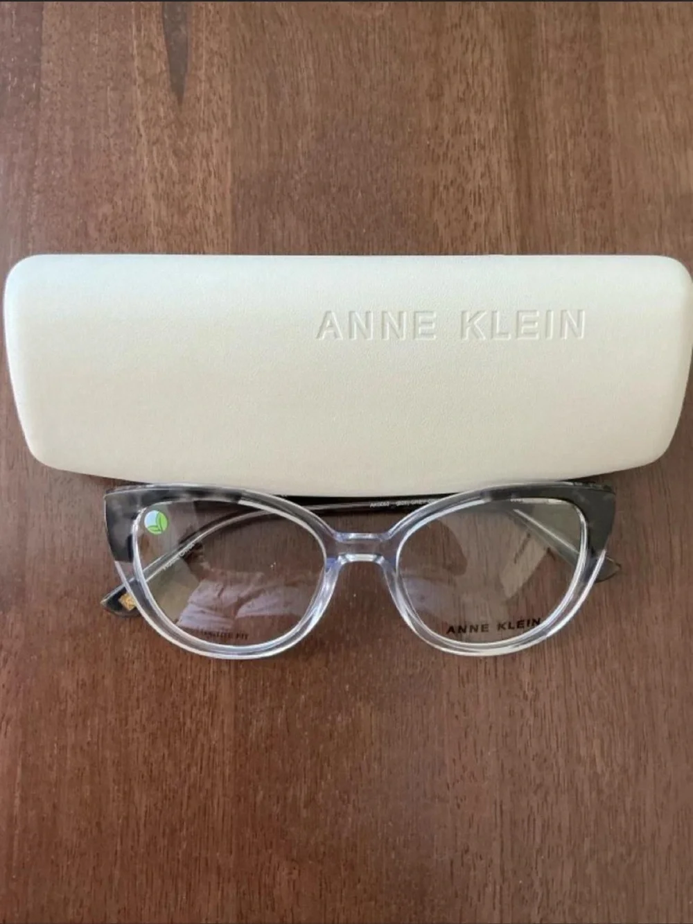 Anne Klein AK5092 eyeglasses in a grey crystal cat-eye design